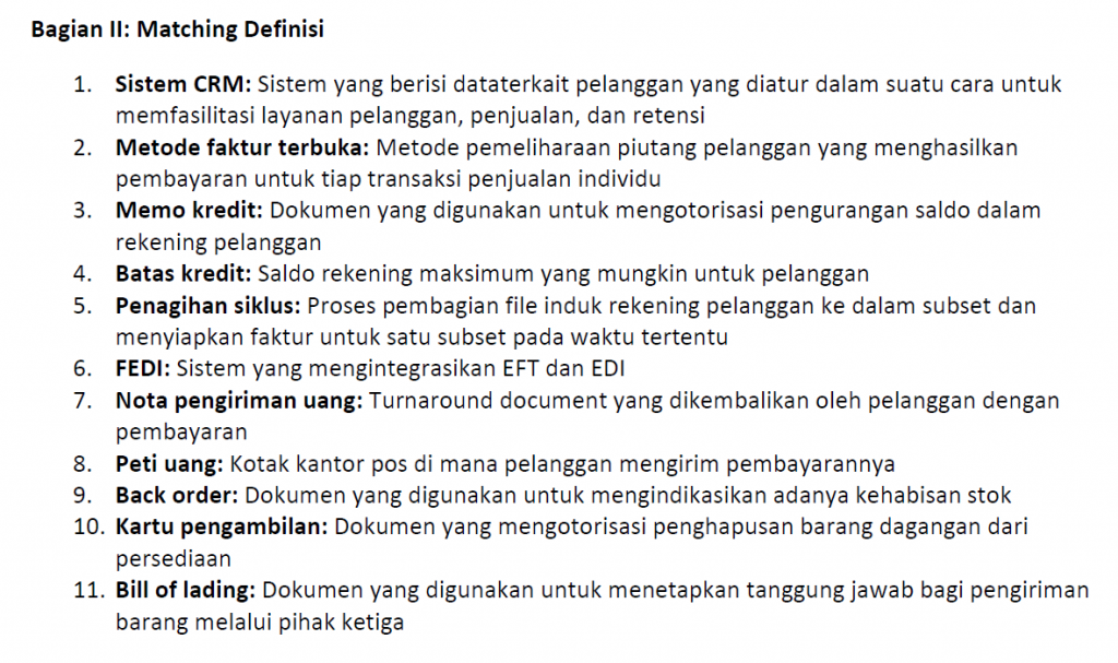 Soal Bahas Sistem Informasi Akuntansi