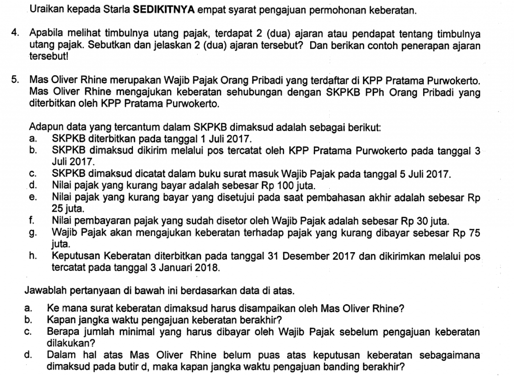 Soal Hukum Pajak dan Jawabannya